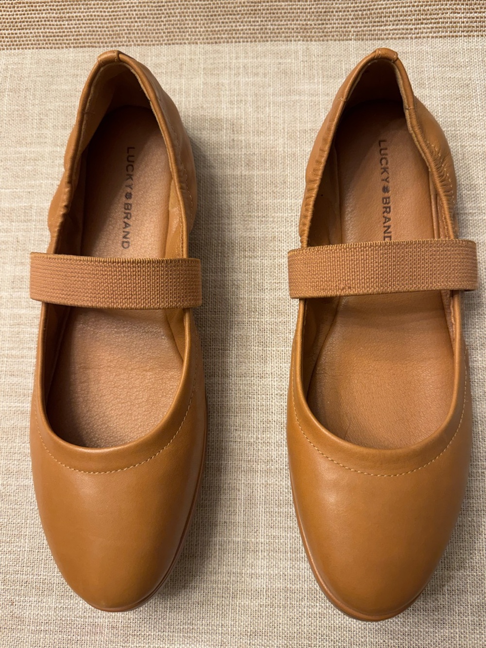 Lucky Brand Tan Leather Walnen Ballet Flats Size 8 Brand New